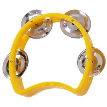 Imagem de Pandeiro Infantil Meia Lua Pandeirola Profissional Colorido Para Criança Percussão Musical em ABS Instrumento de Mão Zaidan's (Amarelo)