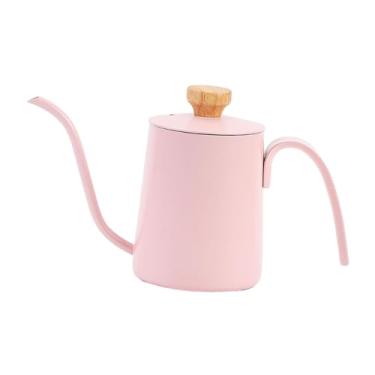 Imagem de Generic Despeje sobre chaleira de café pescoço de ganso, bico longo e estreito portátil de 350ml para camping, escritório, cafeteira, rosa