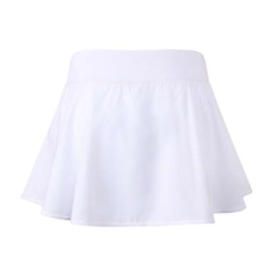 Imagem de RuuTe Saia feminina de ioga de tênis, shorts de badminton, vestido curto, feminino, esportes, Branco, G