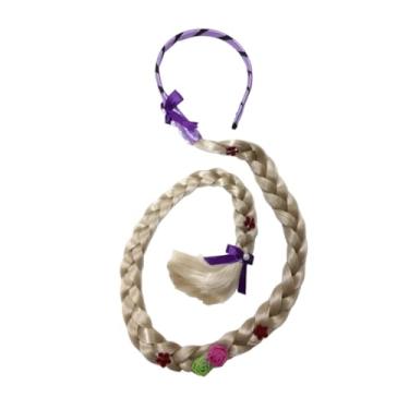 Imagem de Trança Longa Rapunzel Tiara Princesa Infantil Festas