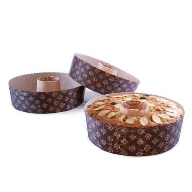 Imagem de (8" x 2-3/7") - Ring Mould Pan, 8" Disposable Paper Ring mould for baking 12ct, All Natural FDA Approved, Microwave Oven & Freezer Safe, Providing Beautiful Display For Baked Goods (8" x 2-3/7")