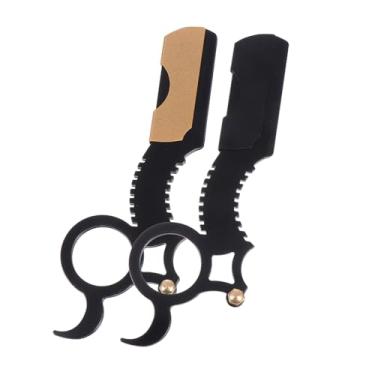 Imagem de DOITOOL Navalha Manual 2 Unidades porta-navalha aparador de sombrancelhas gilete facial ferramentas faciais lâminas de barbear para homens Aparador de barba cabeleireiro antiquado porta
