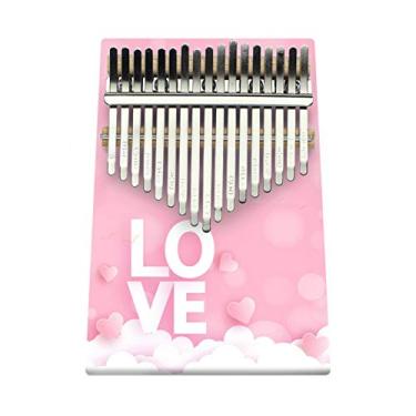 Imagem de Piano de polegar infantil para amantes de música, 17 teclas Kalimba portátil Mbira Sanza Piano de madeira de pinheiro, teclado de percussão de dedo marimba, (18 cm x 13 cm) pintura colorida - I