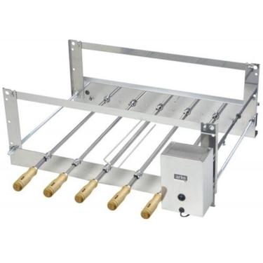 Imagem de Churrasqueira Giratória Rotativa 5 Espetos Aço Inox Bivolt Cr
