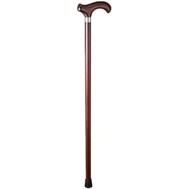 Imagem de Bengala de madeira feita à mão com base de borracha antiderrapante, bengalas de faia ajustáveis ​​com alça de pulso, muletas, corrimão para homens e mulheres na moda, estilo 2,85 cm