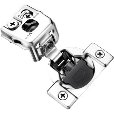 Imagem de Luokim Pacote com 40 dobradiças de armário com moldura de fechamento macio de 3,5 cm para dobradiças de armário de cozinha dobradiças ocultas de aço inoxidável com fechamento automático