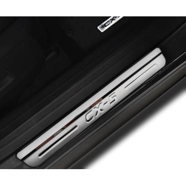 Imagem de GZBFTDH Proteção de Peitoril Soleira da Porta, para Mazda CX5 2017-2022 Carro Acessórios, Aço Inoxidável Kick Plate Guard de Pedal de Limiar Protetor, Peças para Automóveis