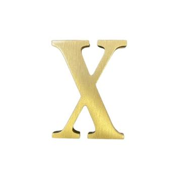 Imagem de 1,77 polegadas de altura autoadesivo latão sólido letras inglesas 4,5 cm adesivo de parede dourado números de caixa de correio números de endereço da casa loja nome do estúdio combinação DIY para