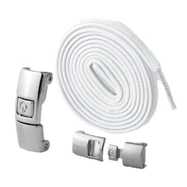 Imagem de Elastic Laces Sneakers Width Flat Shoelaces Without Ties Kids Adult Lock No Tie Shoelace Rubber Bands Shoe Accessories (Color : White)