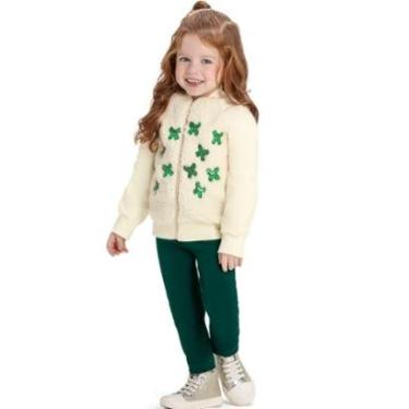 Imagem de Conjunto Infantil Menina Inverno Jaqueta Pelo Teddy E Legging Molicotton Tam 4 a 8 - Angerô-Feminino
