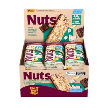 Imagem de Banana Brasil - Barra De Castanhas Nuts E Coco Com Cobertura De Chocolate - (12 unidade...