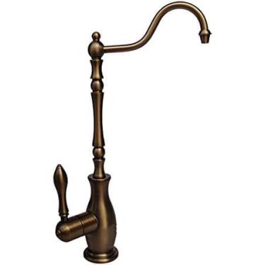 Imagem de Filtro de água potável torneira da cozinha marrom antigo 360 rotação pia da cozinha se encaixa osmose reversa s 1/4''