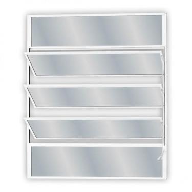 Imagem de Janela Basculante com 3 básculas e 1 fixo 80x100 Mgm Branco
