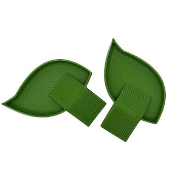 Imagem de Prato de comida isópode: design de folha, tigela de alimentação rolly polly, estação de refeição de insetos, tigela de limpeza bioativa (verde) pacote com 6