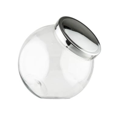 Imagem de Pote Baleiro Plástico 1,2l Redondo Pote Balas Doces Plástico (Prata)