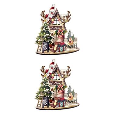 Imagem de Fancyes 2x Casa de Natal 3D Quebra-cabeças Conjunto 3D Quebra-cabeças de Madeira DIY Kit de Construção Inverno Engraçado Decorações de Mesa para Meninas