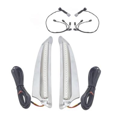 Imagem de FWXEOZ Kit de luzes de LED dianteiras com acabamento de luz de seta para HONDA Gold Wing GL 1800 F6B 2018 -UP 2019 2020 2021 luz de navegação inclui chicote elétrico 48000 (prata)