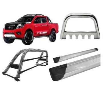 Imagem de KIt Quebra Mato Santo Antônio Duplo Estribo Frontier 17/20 Cromado - H