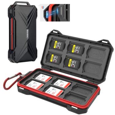 Imagem de [12 SD + 12 CFexpress Tipo A] Capa organizadora para cartão de memória com fecho magnético para SD SDHC SDXC para câmera Sony CEA-G80T CEA-G160T Alpha 1 A1 A7 IV A7M4 FX3 FX6 Armazenamento de cartão