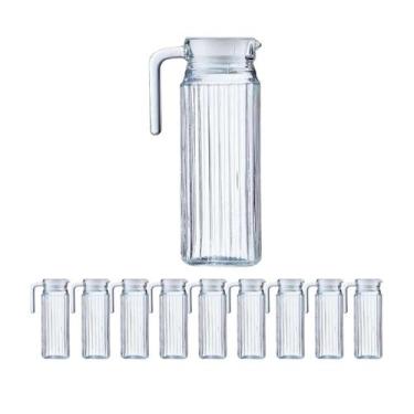 Imagem de 10 Jarras De Vidro 1 Litro Suiça Transparente Suco Água - PRATICASA, J