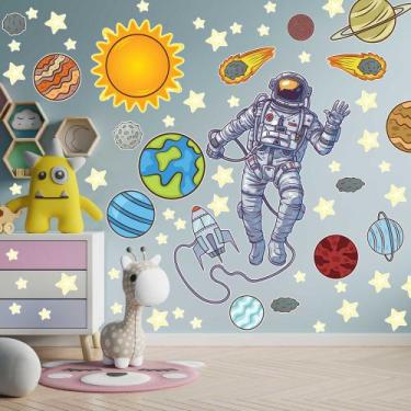 Imagem de Adesivo De Parede Decorativo Astronauta Estrelas Planetas P - SHD  Sol