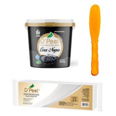 Imagem de Kit Cera Quente Depilar Negra Dpeel 300g 1 LENCO TNT 25un 1Espátula Sa