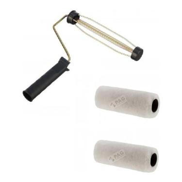 Imagem de Kit 2 rolo de lã de carneiro standard 23cm + suporte garfo p.a.g - PAG