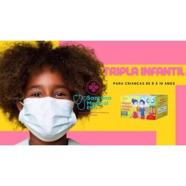 Imagem de Máscara com tripla camada de proteção Infantil- 50 UN - CAD, Rosa