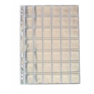 Imagem de 10 Folhas Plástico Moedas 42 Divisões Pccb/Mingt Com Aba - Ljl.Etc