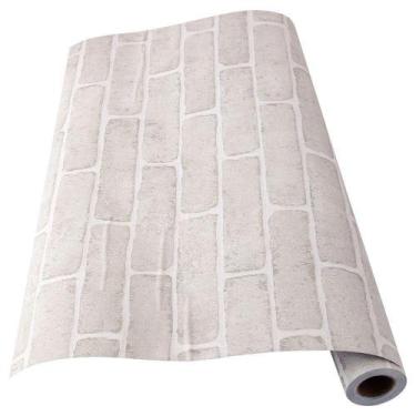 Imagem de Papel De Parede Adesivo Lavável Tijolos 3D Cinza 20M X 45Cm - Moment
