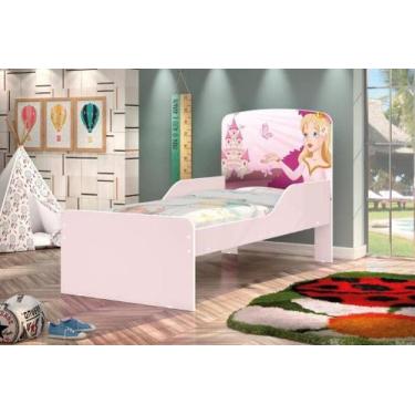 Imagem de Cama Infantil NIC Princesa Com Colchão 100% MDF Cor Rosa - JA