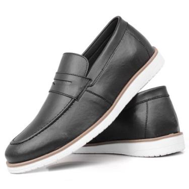 Imagem de Sapato Loafer Masculino Mocassim Derby Preto Oxford Casual LF4, 410pto