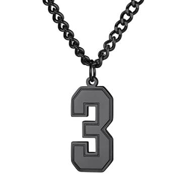 Imagem de Colar com número de joias GoldChic, colar unissex de aço inoxidável com cruz de beisebol/futebol/futebol/basquetebol com corrente de 55,88 cm + extensor de 5 cm (oferta de serviço