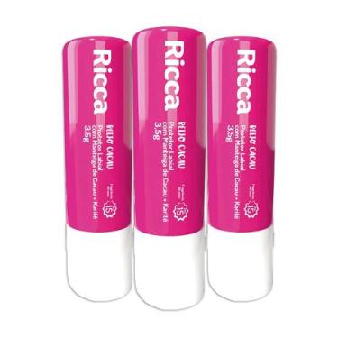 Imagem de Kit 3 Protetores Labiais Manteiga Cacau Karité FPS15 Ricca