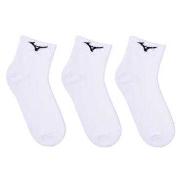 Imagem de Kit 3 Pares de Meia Esportiva Mizuno Cano Curto Branco, Branco, G