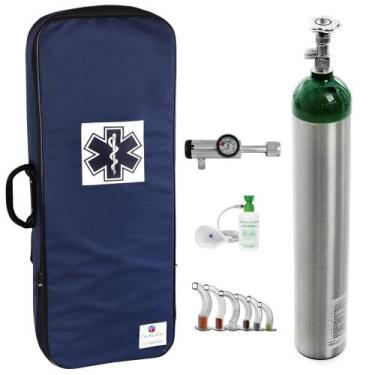 Imagem de Kit Oxigênio 5L Alumínio com Bolsa Marinho Sem Carga Válvula Click - C