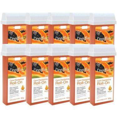 Imagem de Kit 10 Refil Cera Depilatoria Corporal Profissional Depilação Roll On 