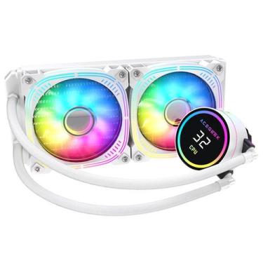 Imagem de Water Cooler Acegeek Temp C240, ARGB, 240mm, Branco, AG-TEMPC240-WH