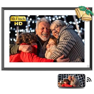 Imagem de NexFoto Moldura digital de 32 GB, 26 cm, porta-retrato digital WiFi, moldura eletrônica com tela sensível ao toque IPS, fácil de compartilhar fotos e vídeos via aplicativo, montável na parede,