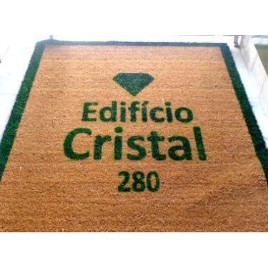 Imagem de Capacho fibra coco personalizado com até 20 letras com bordas - Rodape