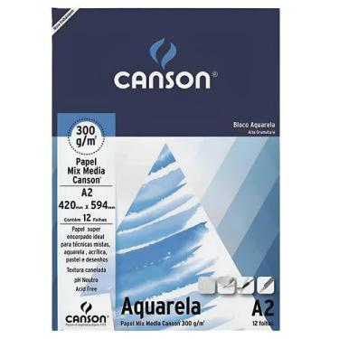 Imagem de Bloco Aquarela Mix Media A2 300g Canson 12 Folhas