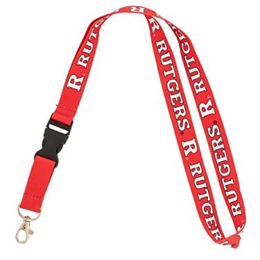 Imagem de Desert Cactus Chaveiro com cordão universitário Rutgers University para chaves de carro, crachá de identificação universitária, fivela destacável (cordão 1), Multicor, tamanho �nico