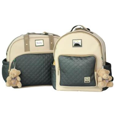 Imagem de Bolsa Maternidade Bebe Grande + Mochila + Trocador + 2 Ursos Chaveiro 