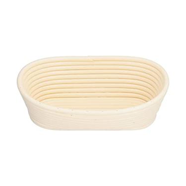 Imagem de Cesta de fermentação de pão lavável Restokki, prato de frutas, cesta de impermeabilização de pão, bandeja de cozimento de formato inovador, cozinha, padaria doméstica (Off-white oval 25 * 15 * 8cm)