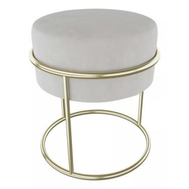 Imagem de Kit 2 Puffs Luxo Rubi Pés Em Aço Banco Decorativo Closet Sal - BLUECAS