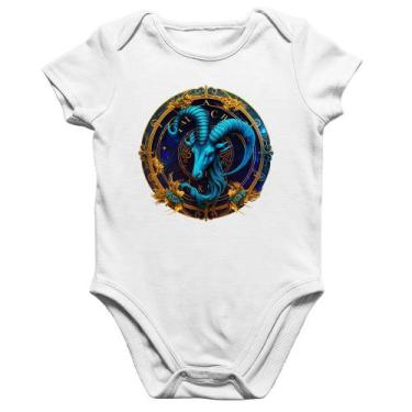Imagem de Body Bebê Algodão Capricórnio Sígno - Foca na Moda, Branco, G