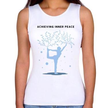 Imagem de Regata Feminina Achieving Inner Peace - Foca na Moda, Branco, GGG