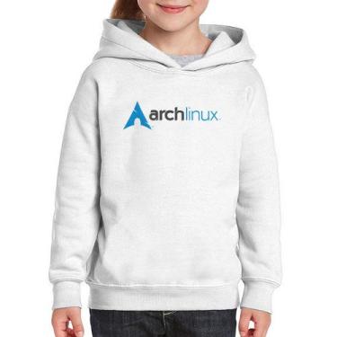 Imagem de Moletom Infantil Arch Linux Logo - Foca na Moda, Branco, 14