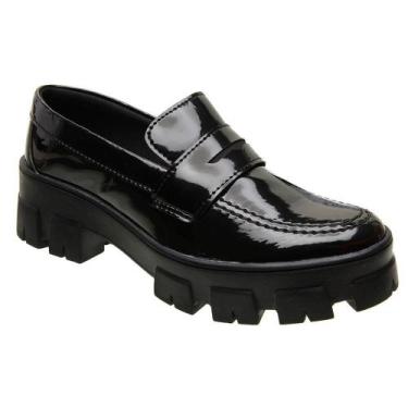 Imagem de Mocassim Feminino Tratorado Confortável Elegante Verniz - Mila Marques
