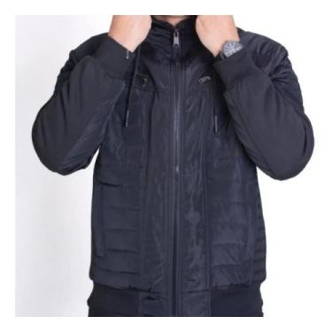 Imagem de jAQUETA MASCULINA FORRADA MISTO NYLON E MOLETOM KRAYANE, Preto, EGG